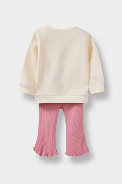 DeFacto Kız Bebek Barbie 2'li Takım Sweatshirt Tayt F0528A525WN
