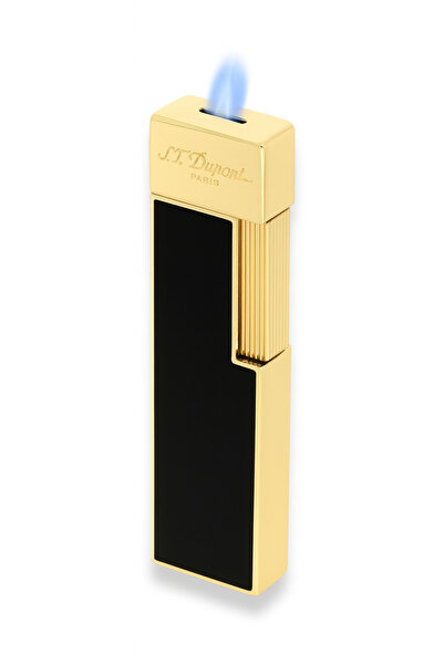 S.T. Dupont Puro Çakmak Parlak Siyah Gold 30002