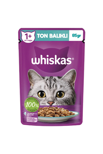 Whiskas Pouch Jöle İçinde Ton Balıklı Yetişkin Kedi Konservesi 6 Adet 85 Gr