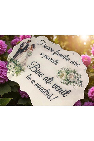 OEM Placuta Bine ati venit la povestea noastra, MARE, VERDE, 60x40cm, MDF