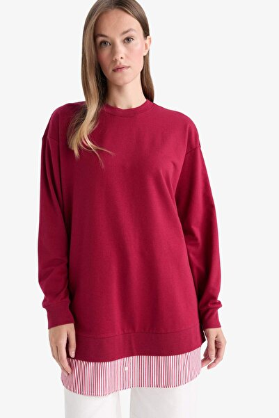 DeFacto Regular Fit Bisiklet Yaka Sweatshirt Tunik A9529AX25AU