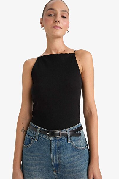 DeFacto Halter Neck Ribbed Tank Top G0888Ax25Wn