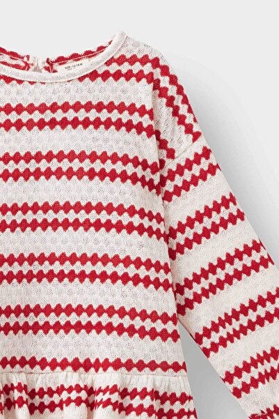 DeFacto Kız Bebek Bisiklet Yaka Çizgili Sweatshirt G1384A525AU