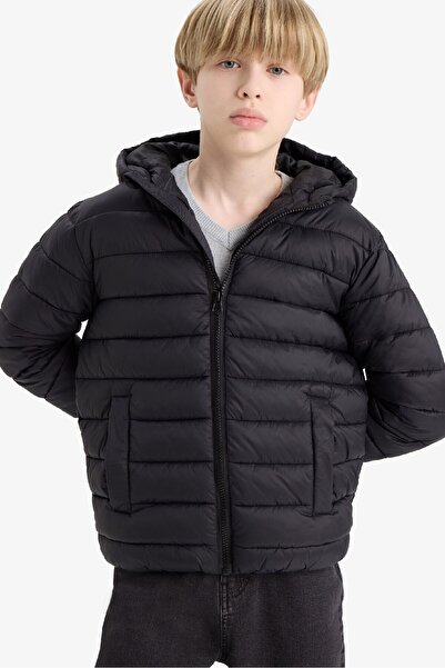 DeFacto Boy's Waterproof Hooded Zippered Puffer Jacket E8688A825Au