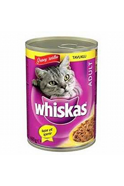 Whiskas Gravy Soslu Tavuklu Yetişkin Kedi Konservesi 12 Adet 400 Gr