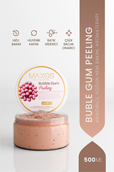 Maxos Bubble Gum Peeling 500ml Canlandırıcı, Derin Arındıcı, Batık Giderici