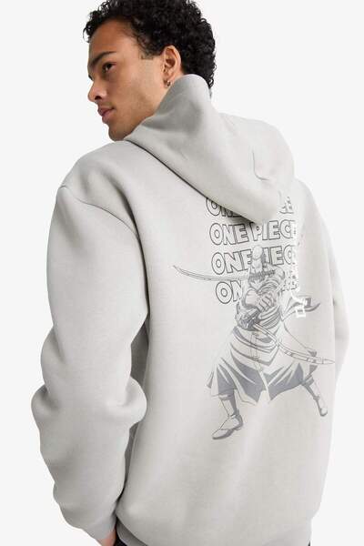 DeFacto One Piece Boxy Fit Hooded Back Printed Sweatshirt E9297Ax25Au