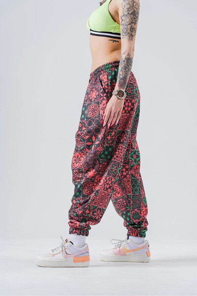 hazelin Чоловічі червоні штани з еластичним поясом і манжетами, вільного крою, з складками, джоггер HZL24S-MXC8989-69