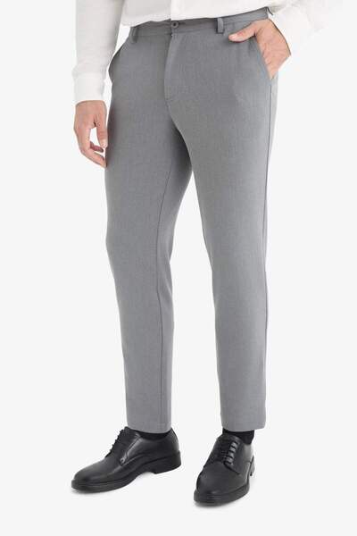 DeFacto Tailored Fit Düz Paça Her Yöne Esneyen Yumuşak Tuşe Cepli Pantolon C7508AX25AU