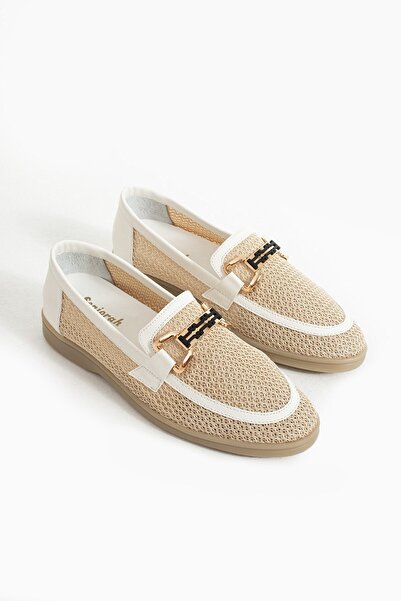 Seniorah Sirena White Straw - Skin Ballerina Women's Shoes