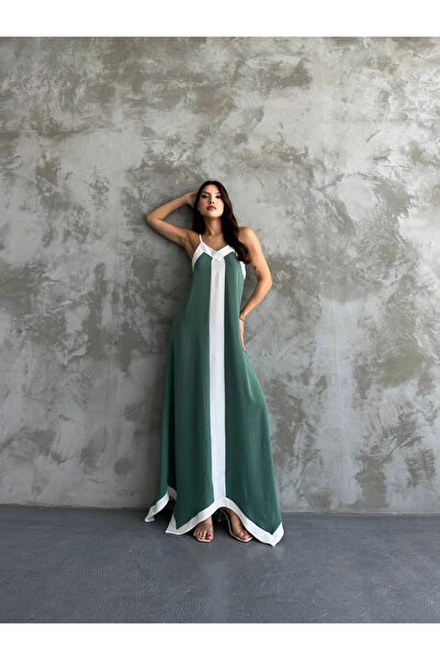 hazelin Біла сукня з V-подібним вирізом, регульованими шнурками та асиметричн...