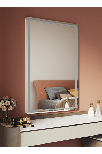 Taimi Wall Mirror 60x40cm-Elegant Design Mirror with 3-Front and Back Light Levels for Makeup,Decor