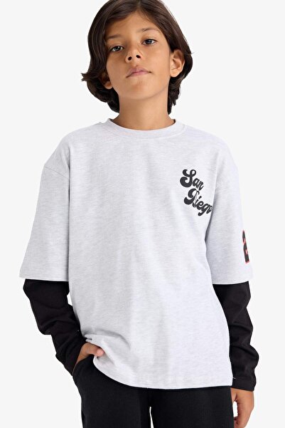 DeFacto Boys' 2-Piece Set Printed Sweatshirt Sweatpants F2494A825Au