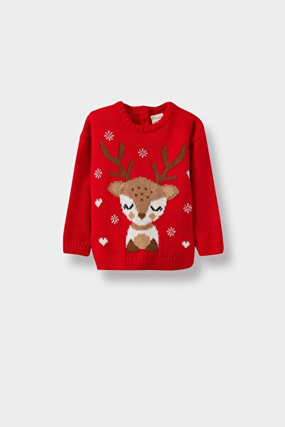 DeFacto Baby Girl New Year's Themed Regular Fit Crew Neck New Year Printed Sweatshirt F2591A525Wn