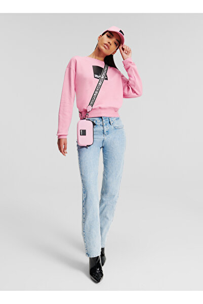 Karl Lagerfeld Jeans Yüksek Bel Düz Paça Straight Açık Mavi Kadın Denim Panto...