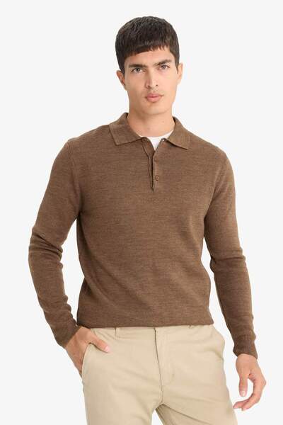 DeFacto Standard Fit Polo Neck Knitwear Sweater F1523Ax25Au