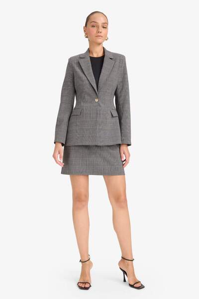 DeFacto Regular Fit Buttoned Blazer Jacket D9883Ax25Au
