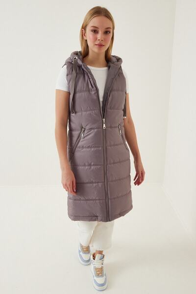 hazelin Жіночий довгий пуховик з капюшоном і підкладкою HZL22W-BD151401