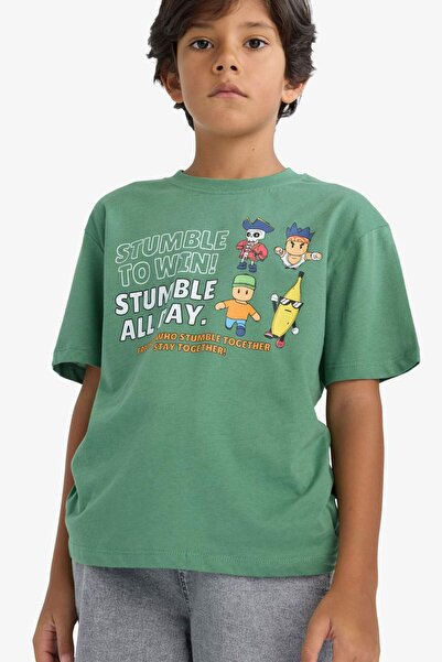 DeFacto Boys' Stumble Guys Crew Neck Short Sleeve T-Shirt F5170A825Au