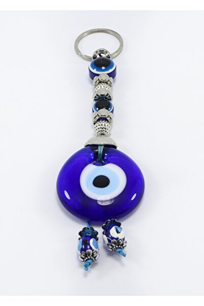 biuti Albastru bleumarin, breloc cu mărgele din sticlă realizat manual, brelo...