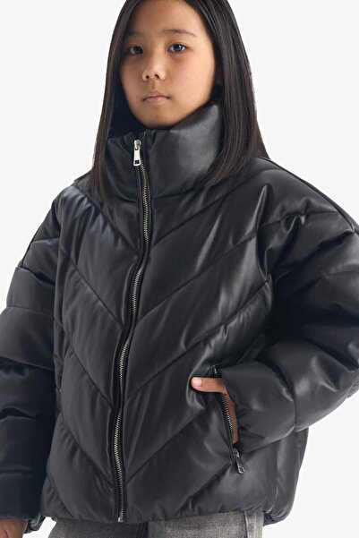 DeFacto Girl's Stand Collar Zippered Puffer Coat F0054A825Au