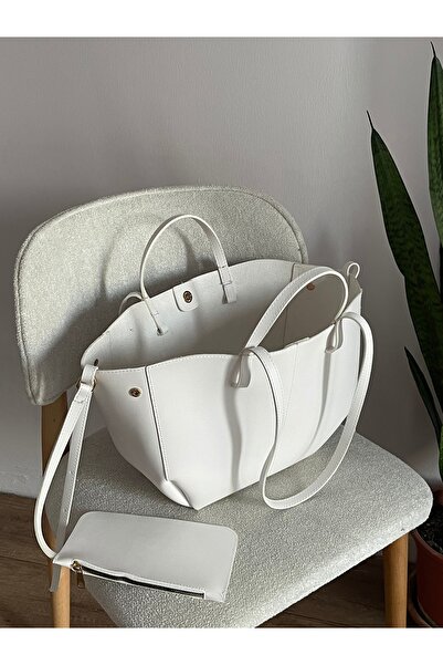 nura Geantă albă de mână și de umăr Polen pentru femei