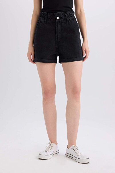 DeFacto Paperbag High Waist Folded Leg Jean Shorts E1153Ax25Sp