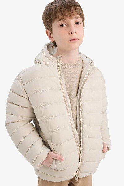DeFacto Boy's Waterproof Hooded Zippered Puffer Jacket E8688A825Au