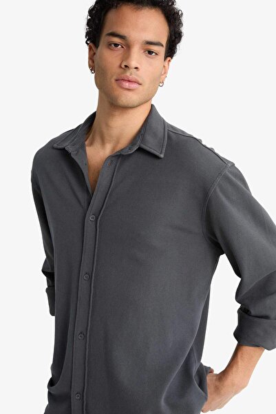 DeFacto Regular Fit Penye Uzun Kollu Gömlek F6134AX25AU