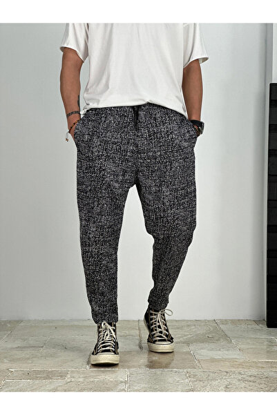 hazelin Erkek Antrasit Kırçıllı Beli İp Bağlamalı Düz Kesim Pantolon Eşofman ...
