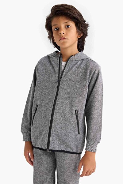 DeFacto Erkek Çocuk Kapüşonlu Fermuarlı Sweatshirt F0136A825WN