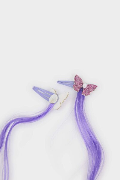 DeFacto Girl's 4-Piece Butterfly Colorful Hair Snap Clip Set F6875A8Ns