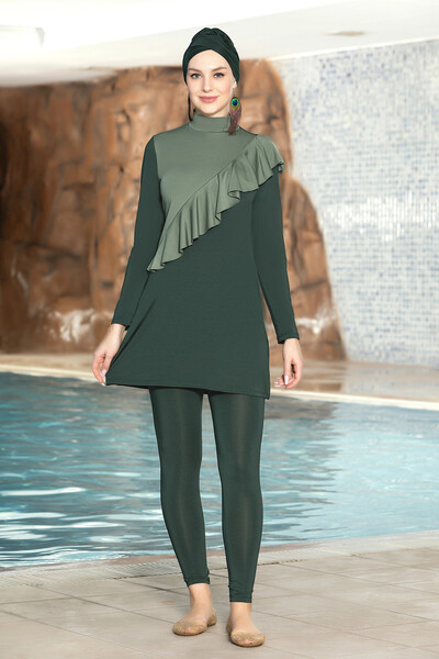 hazelin Жіночий хакі довгий рукав з капюшоном, повністю закритий спереду, з в...