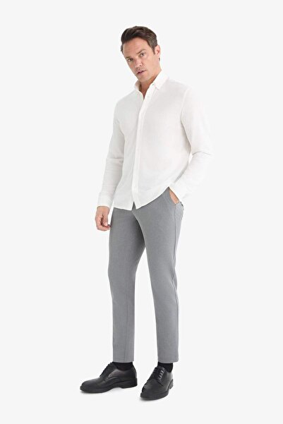 DeFacto Tailored Fit Straight Leg All-Way Stretch Soft Trousers with Key Pocket C7508Ax25Au