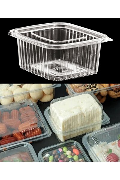 maycup Plastik Sızdırmaz Kap 500 gr Cc Kullan At Tek Kullanımlık Kapaklı Kase 100 Adet