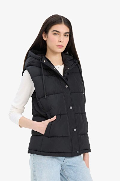 DeFacto Regular Fit Kapüşonlu Fermuarlı Şişme Yelek E8590AX25AU