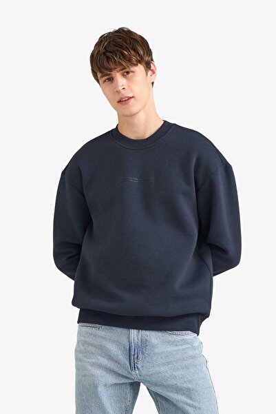 DeFacto Boxy Fit Bisiklet Yaka İçi Yumuşak Tüylü Baskılı Sweatshirt X8282AZ25AU