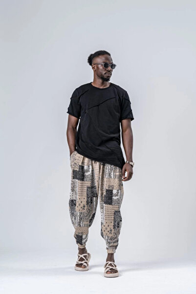 hazelin Чоловічі штани-джоггери з еластичним поясом і манжетами, з кишенями, ...