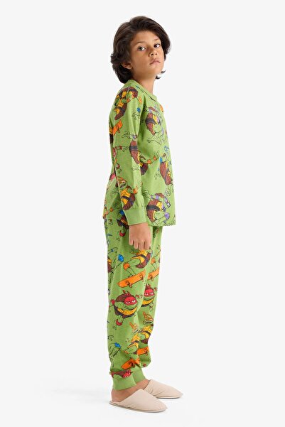 DeFacto Erkek Çocuk Teenage Mutant Ninja Turtles:Mutant Mayhem Pijama Takımı Uzun Kollu Üst uzun Alt F3407A8