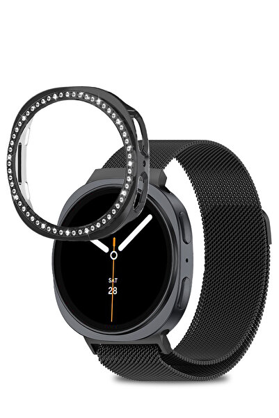 Nezih Case Samsung Galaxy Watch 8 40mm Uyumlu Darbelere Dayanıklı Diamond Taş...