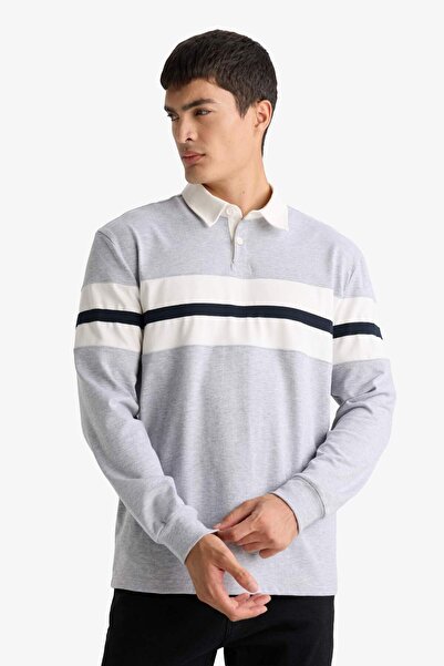 DeFacto Regular Fit Polo Neck Long Sleeve T-Shirt E9382Ax25Au