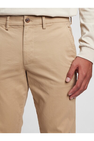 GAP Erkek Bej Slim Fit Flex Khaki Pantolon