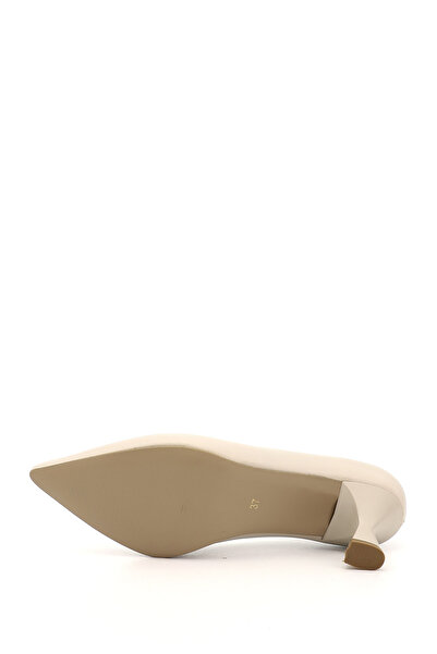 GÖNDERİ(R) Women's Cream Pointed Toe Goblet Heel Stiletto