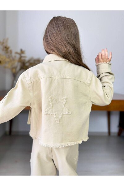 Esprix Kids Çocuk Gabardin Pantolon ve Ceket Yıldız Detaylı Kız Çocuk Takım