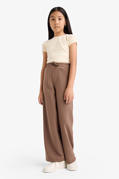 DeFacto Kız Çocuk Wide Leg Beli Lastikli Geniş Paça Eşofman Altı D0743A825AU