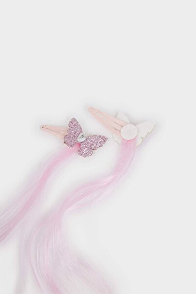DeFacto Girl's 4-Piece Butterfly Colorful Hair Snap Clip Set F6875A8Ns