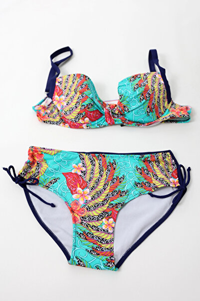 hazelin Синій бікіні з високою талією - багатоколірний комплект HZL24S-LC7015