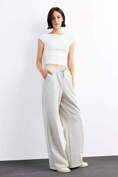DeFacto Relax Fit Elastic Waist Straight Leg Modal Trousers G1086Ax25Sm