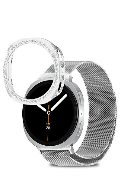 Nezih Case Samsung Galaxy Watch 8 40mm Uyumlu Darbelere Dayanıklı Diamond Taş...