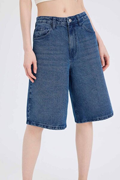 DeFacto Normal Bel Jean Bermuda Şort E0710AX25SM